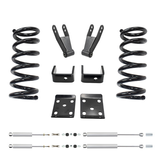 2/3-4 Lowering Kit for 1998-2009 Mazda B-Series 2WD SPR D/E - Coils / Flip Kit / Shackles / Shocks