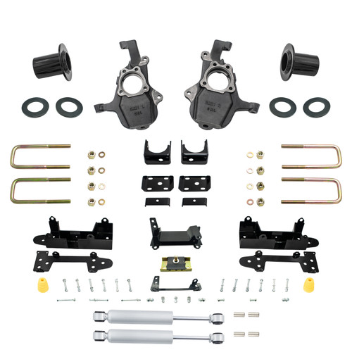 4-5/7 Lowering Kit for 2019-2026 Chevrolet Silverado / GMC Sierra 1500 2WD - Spindles + Coil Relocat