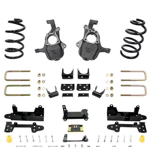 5/6 Lowering Kit for 2019-2026 Chevrolet Silverado / GMC Sierra 1500 2WD V8 - Spindles + Coils and C