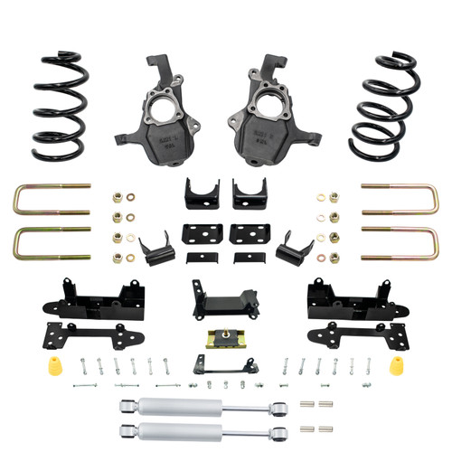4/6 Lowering Kit for 2019-2021 Chevrolet Silverado / GMC Sierra 1500 2WD V6 - Spindles + Coils with