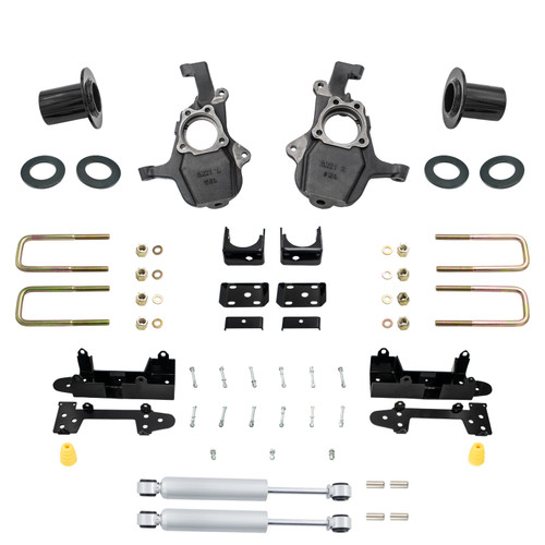 4-5/7 Lowering Kit for 2019-2026 Chevrolet Silverado / GMC Sierra 1500 2WD - Spindles + Coil Relocat