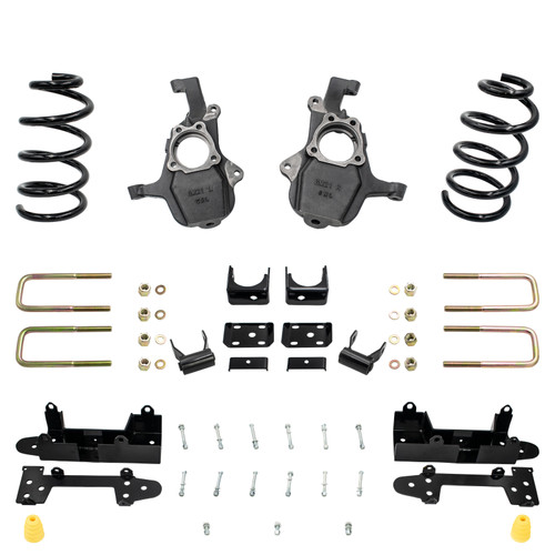 4/6 Lowering Kit for 2019-2021 Chevrolet Silverado / GMC Sierra 1500 2WD V6 - Spindles + Coils and B