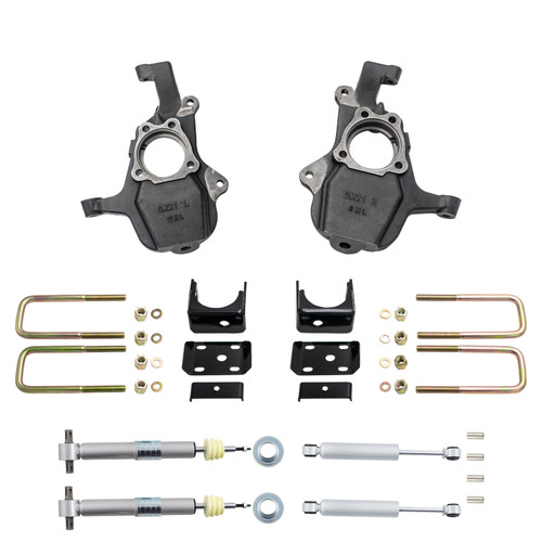 4-5/7 Lowering Kit for 2019-2026 Chevrolet Silverado / GMC Sierra 1500 2WD - Spindles + Adjustable S