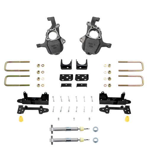 4-5/7 Lowering Kit for 2019-2026 Chevrolet Silverado / GMC Sierra 1500 2WD - Spindles + Adjustable S
