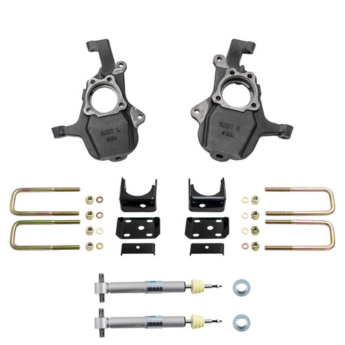 4-5/7 Lowering Kit for 2019-2026 Chevrolet Silverado / GMC Sierra 1500 4WD - Spindles + Adjustable S