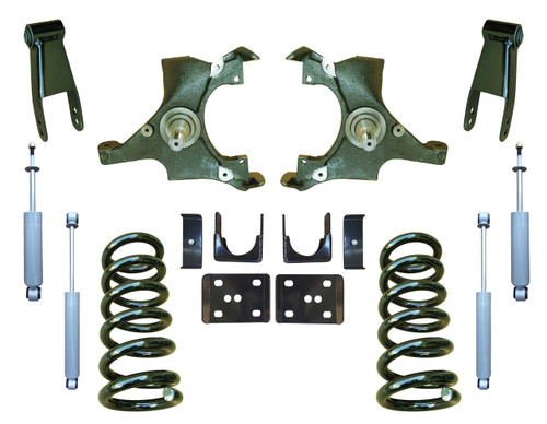 4/7 Drop Spindle Lowering Kit and Drop Shocks for 88-91 C1500 Std Cab