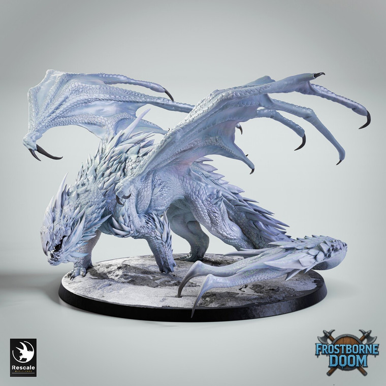 Chromatic White Dragon - Rescale Miniatures - Frostborne Doom Release