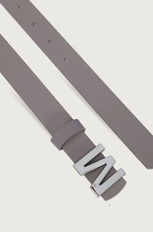 Taupe matter Spaltleder-Damengürtel 66388135-6