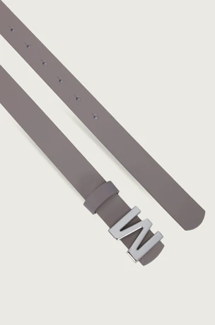 Taupe matter Spaltleder-Damengürtel 66388135-6