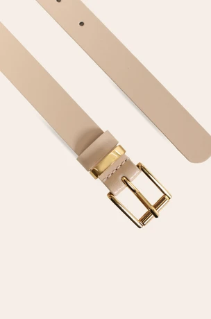 Damenledergürtel in Beige-Spaltleder - Gold 6642803-5