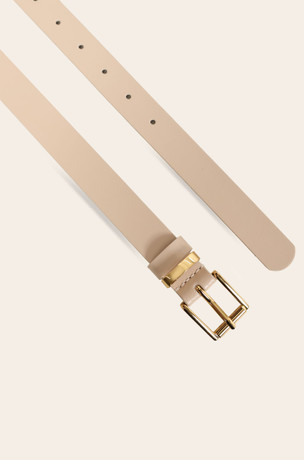 Damenledergürtel in Beige-Spaltleder - Gold 6642803-5