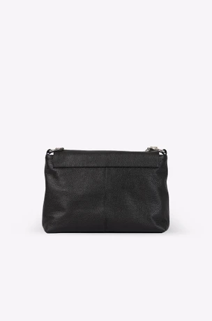 Schwarze Damen-Lederhandtasche mit Prägung 30014801-6
