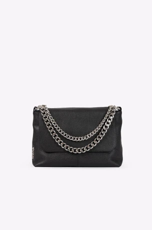 Schwarze Damen-Lederhandtasche mit Prägung 30014801-6