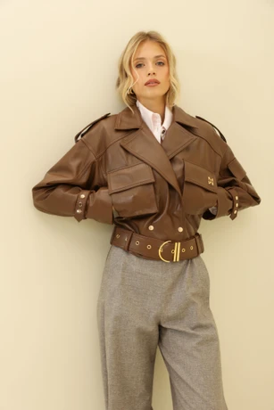 Braune Lederjacke 8111604-6