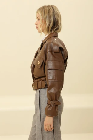 Braune Lederjacke 8111604-6