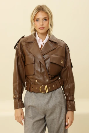 Braune Lederjacke 8111604-6