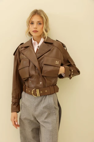 Braune Lederjacke 8111604-6