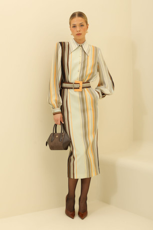 Gestreiftes Midikleid 54328301-6