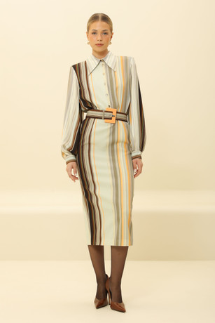 Gestreiftes Midikleid 54328301-6