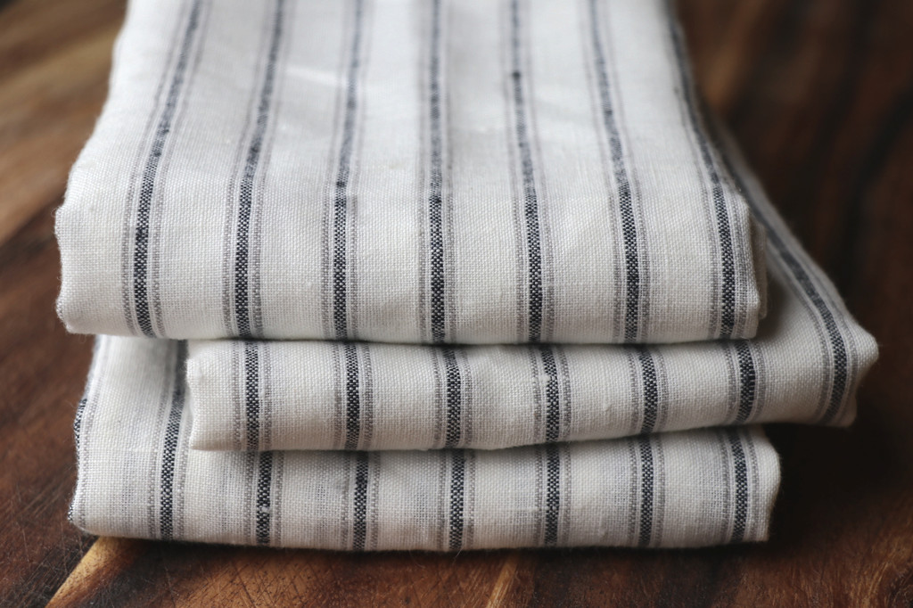 Linen proofing cloths three pack on wood surface tea towel set