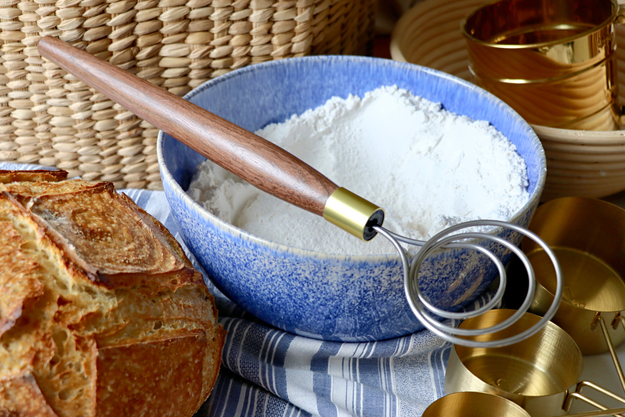 Handmade sourdough starter whisk