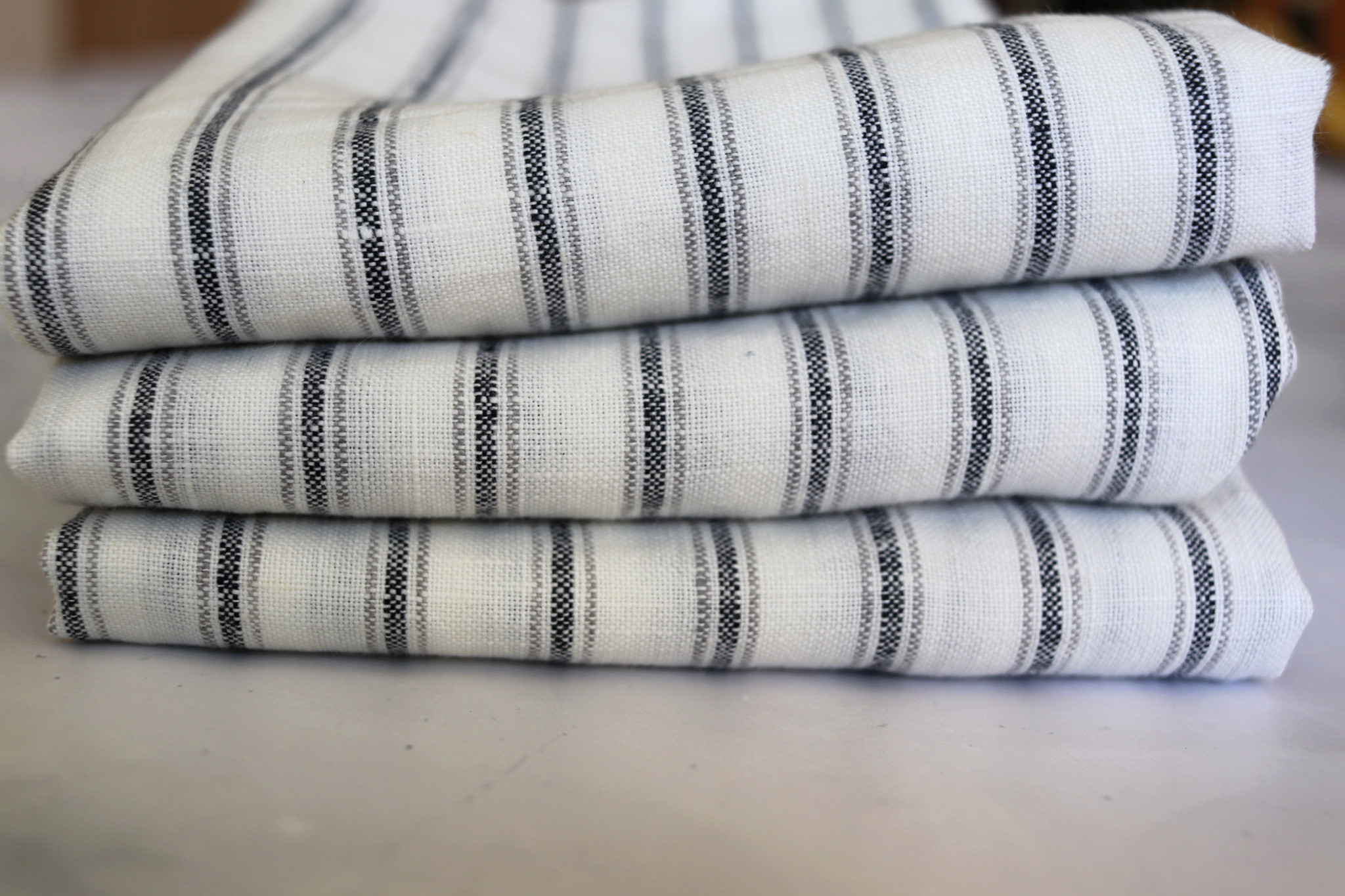 Sets of 2 Ticking Stripe Hanging Kitchen Towels