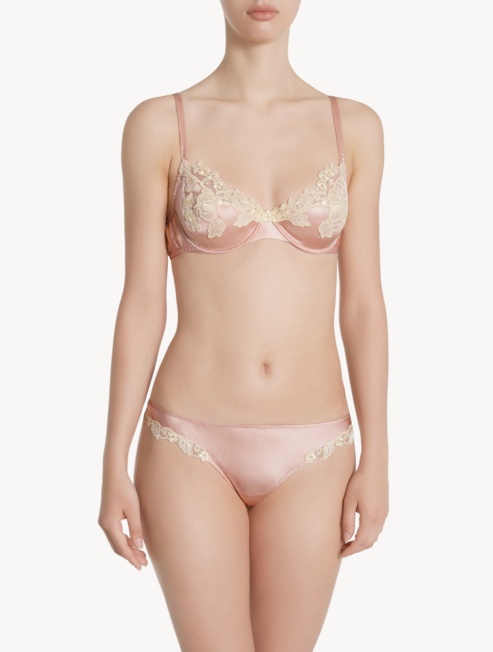 La Perla - Irresistible. The Maison pink silk triangle bra with