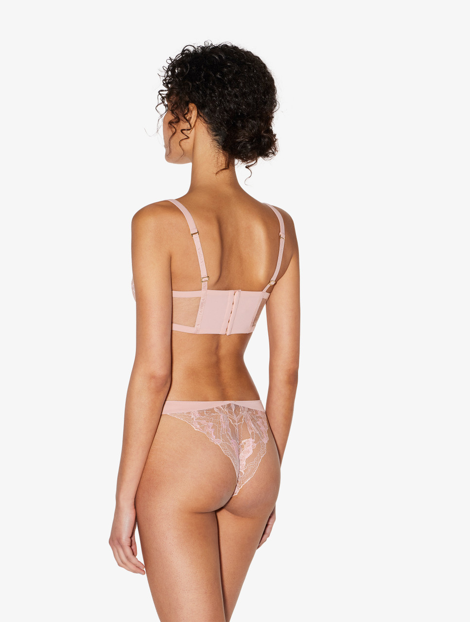 Triangle Bra in pale pink Lycra with Leavers lace - La Perla - Russia