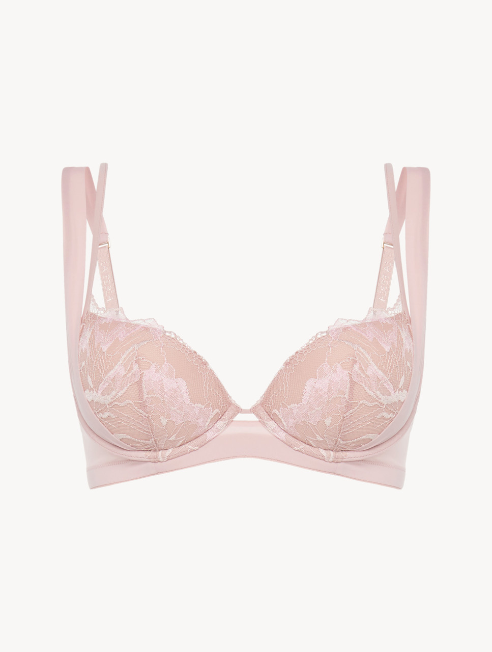 Push-up Bra in beige Lycra with embroidered tulle - La Perla - Russia