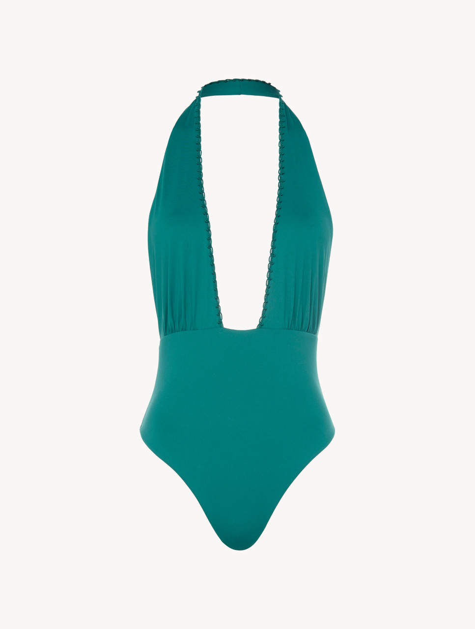 【関税送料込】CUPSHE Periwinkle Ribbed Halter Neck 水着 Halter neck swimsuit in Evergreen - La Perla - Russia