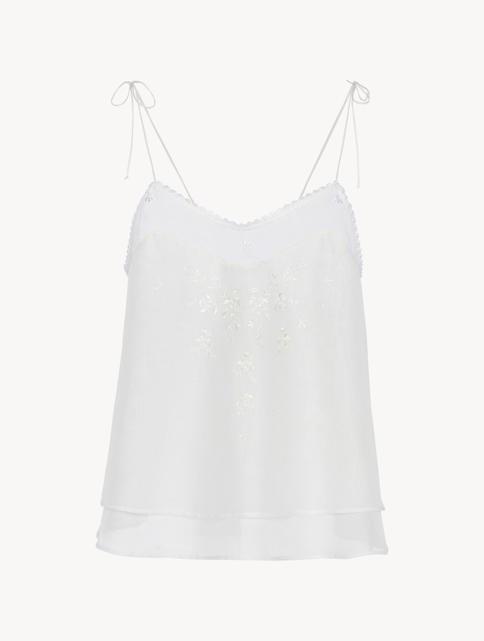 Camisole in off-white cotton voile - La Perla - Russia