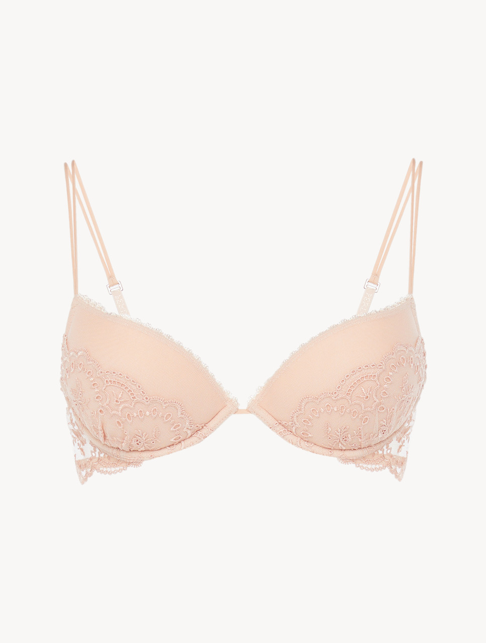 Push-up bra in earthy pink cotton