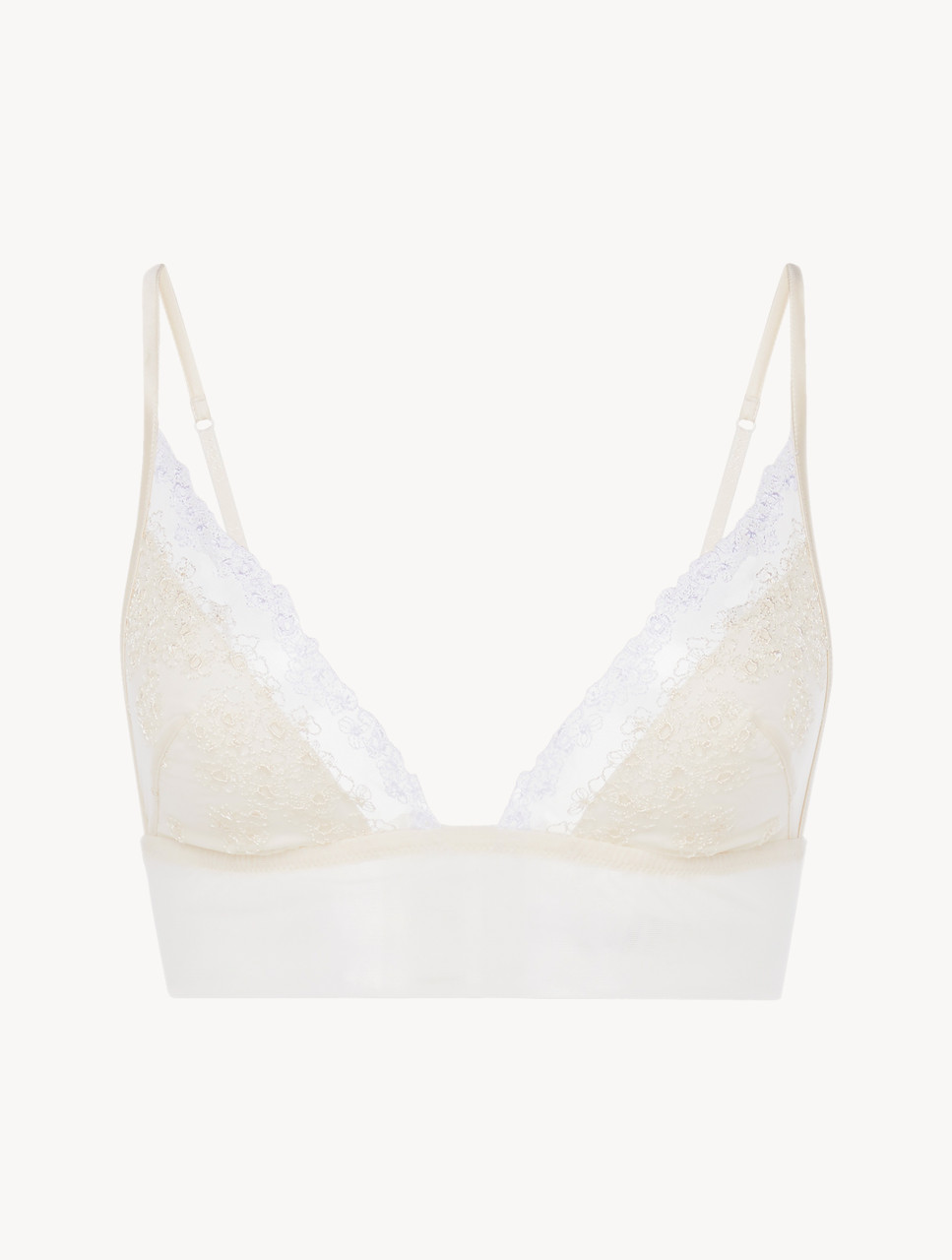 Bralette in off-white embroidered tulle - La Perla - Russia