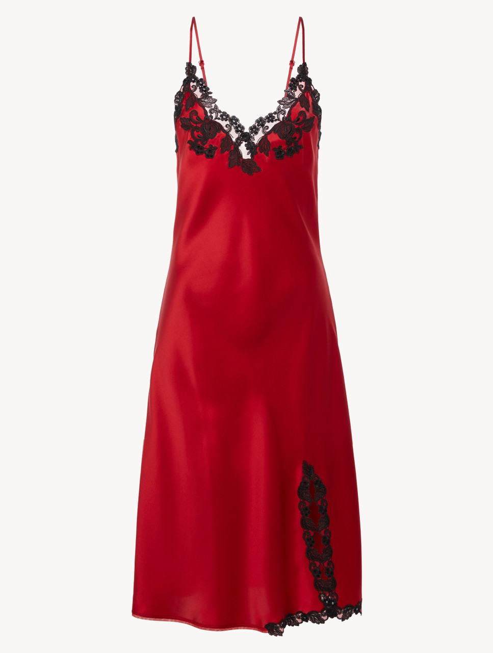 red silk night dress Long Night Dress - Silk - Red