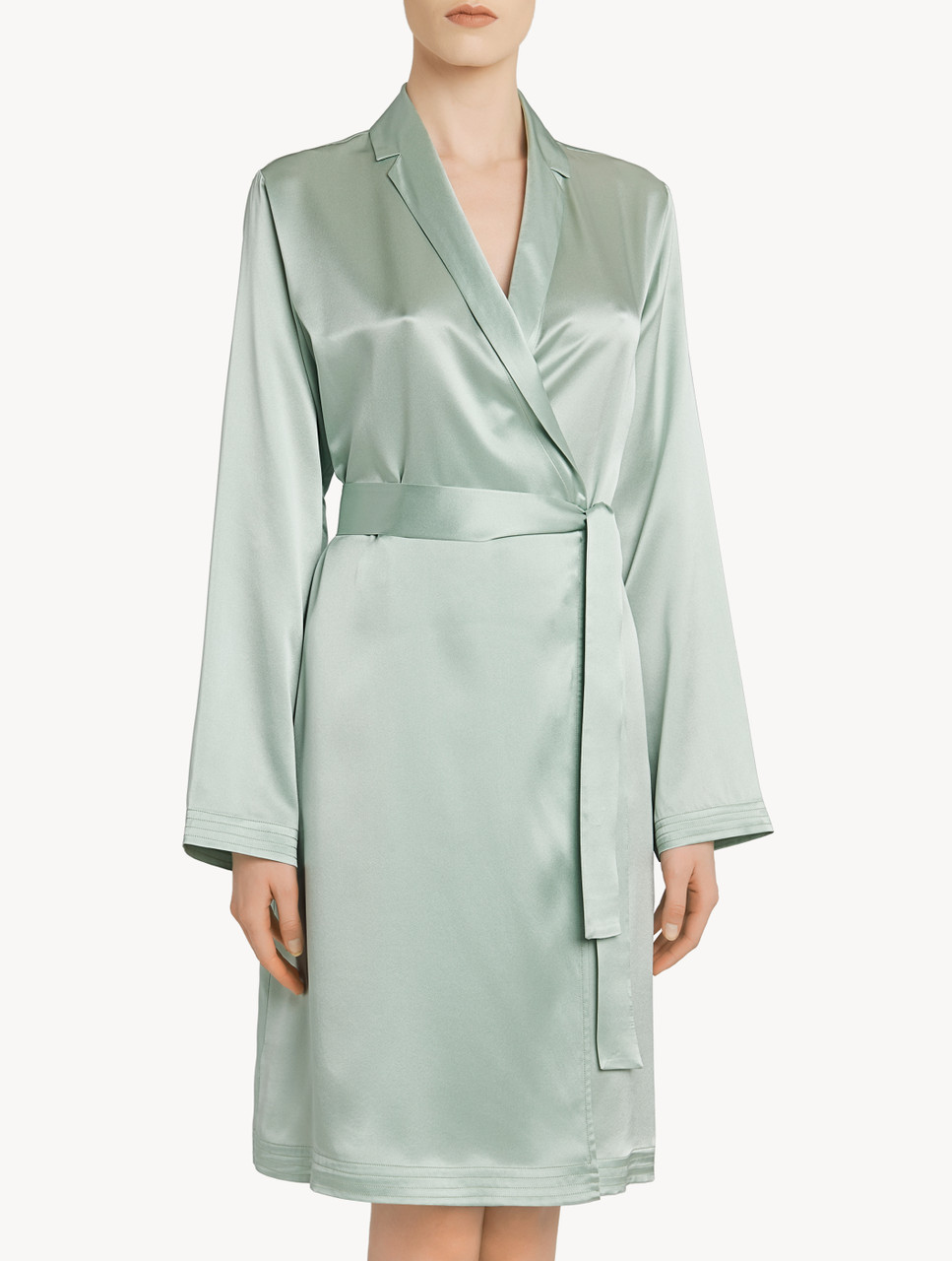 green satin robe