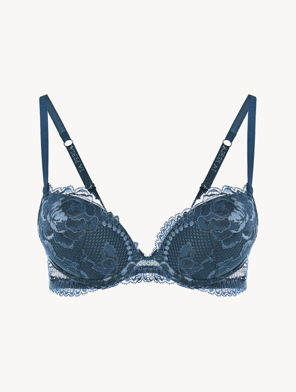 Buy godinattire Lace Over Level 2 Push Up Bra- Dark Blue at