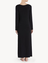 Nightgown in black modal stretch with Leavers lace_2