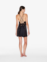 Slip Dress in black silk with Leavers lace_2