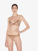 Underwired Bra in beige Lycra with embroidered tulle_1