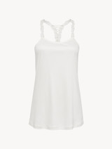 Camisole in off-white modal with embroidered tulle_0