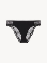 Medium Brief in black Lycra and lace with sheer floral black_0