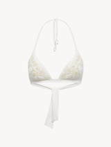 Low-rise Bikini Briefs in off-white with ivory embroidery - La Perla -  Russia