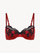 Red silk Underwired Bra with frastaglio_2