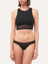 Crop top in black stretch tulle_1