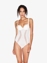Bodysuit in off-white stretch tulle_1