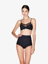 High-waisted Briefs in black stretch tulle_1
