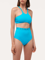 Unpadded bikini top in turquoise_1