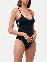 Padded swimsuit in black with logo_1