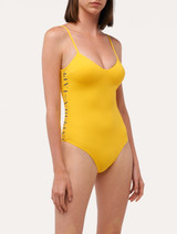 Padded swimsuit in yellow with logo_1