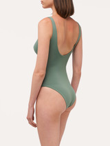 Swimsuit in khaki green with logo_2